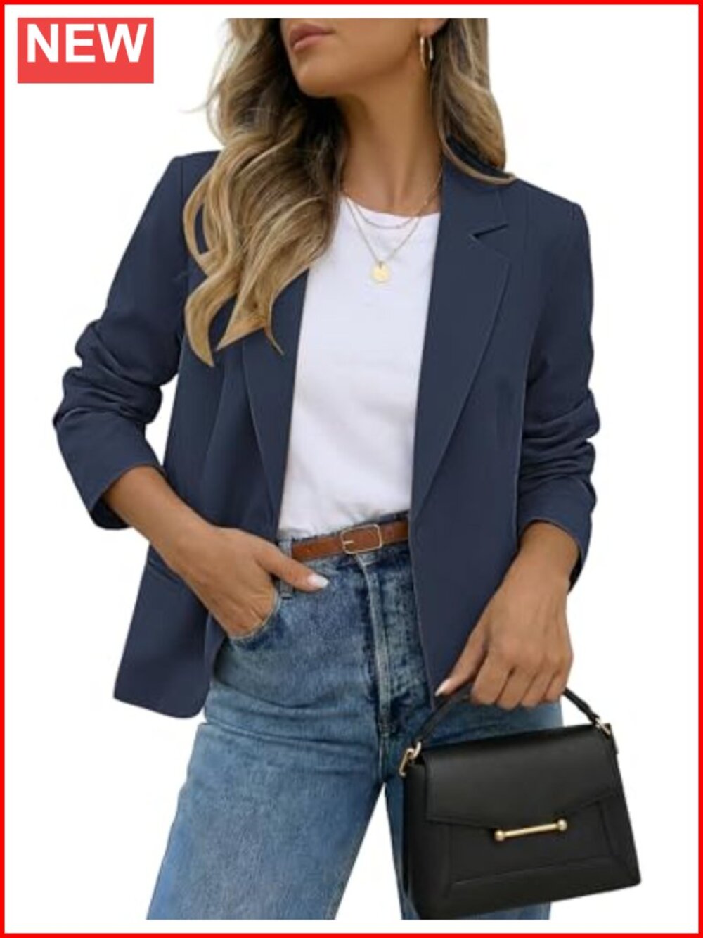 Women's Business Casual Long Sleeve Blazer Suit Jacket